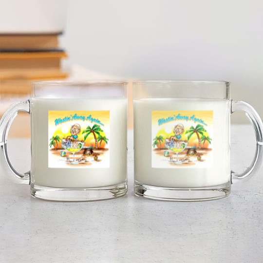 Discover Wastin' Away Again Jimmy Buffett Glass Mugs, Vintage Jimmy Buffett Memorial Glass Mugs