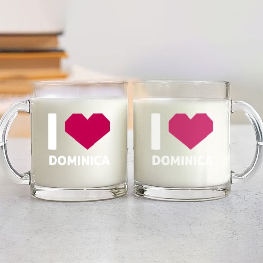 Discover I Love Dominica Glass Mugs