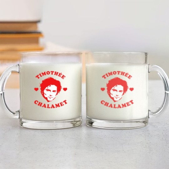 Discover Timothee Chalamet Glass Mugs, Timothee Chalamet Lover Glass Mugs, I Love Timothee Chalamet