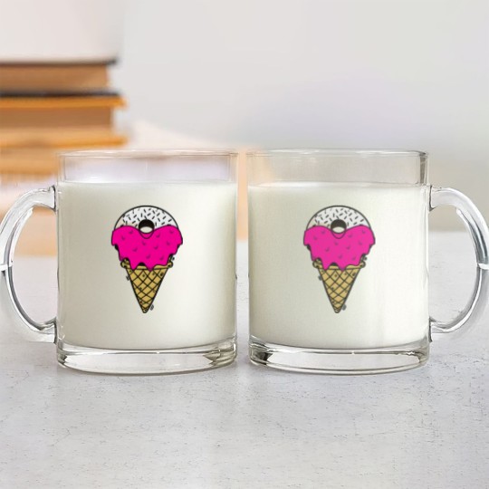 Discover Donut Ice Cream Melting donut ice cream Glass Mugs