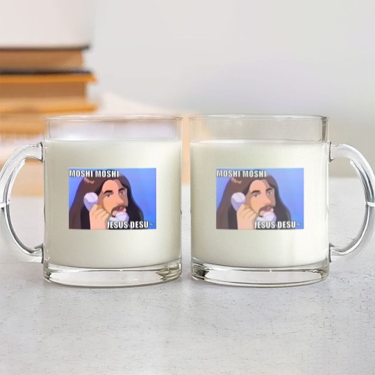 Discover moshi moshi jesus desu anime Glass Mugs
