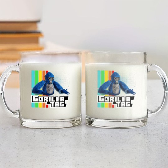 Discover cool gorilla tag , retro gorilla tag monke vr gamer Glass Mugs
