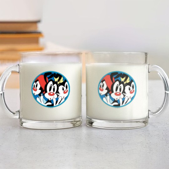 Discover Animaniacs | Warner Siblings Circle Graphic Glass Mugs