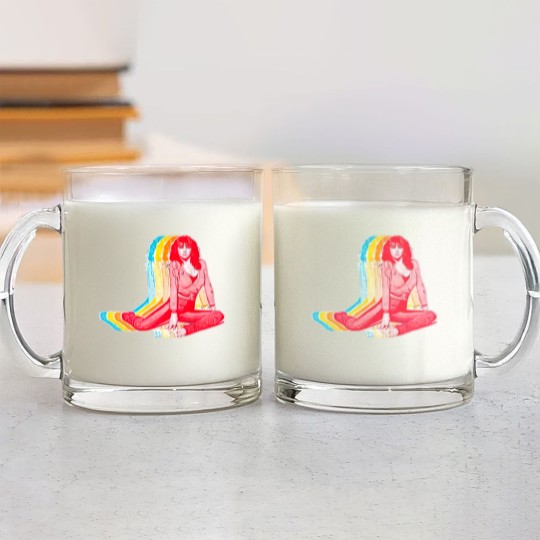 Discover Kate Bush / Retro Rainbow Aesthetic Design - Kate Bush - Glass Mugs