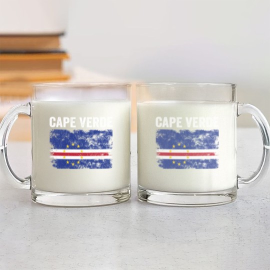 Discover Cape Verde Flag Distressed Glass Mugs
