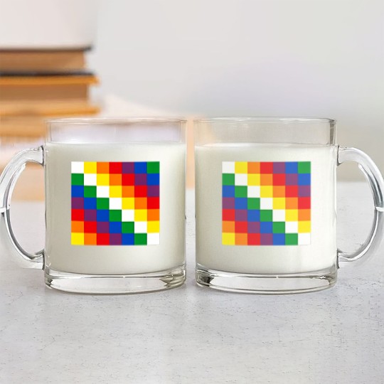Discover wiphala flag symbol bolivia qullasuya incan banner t Glass Mugs