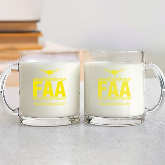 Discover FAA Certified Drone Pilot Funny Gift Glass Mugs