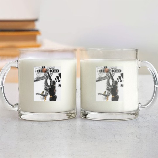 Discover LeBron James Chasedown Block Andre Iguodala Glass Mugs