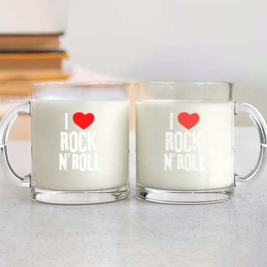 Discover i love rock roll band musician rock concert t Glass Mugs