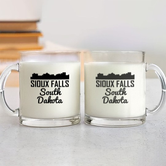 Discover Sioux Falls South Dakota Skyline Glass Mugs