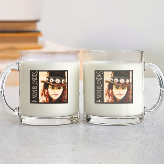 Discover 4 non blondes grunge vintage look alternative rock Glass Mugs design Glass Mugs