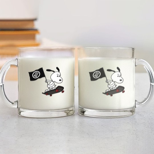 Discover Antifa anti-fascist dog Glass Mugs