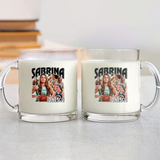 Discover Sabrina Ionescu Glass Mugs, Vintage x Bootleg Style Rap Glass Mugs Retro Glass Mugs, Christmas Gifts