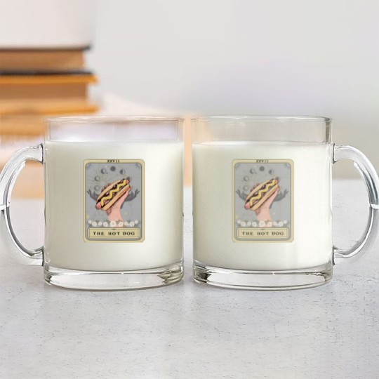 Discover Hot Dog Tarot Card Glass Mugs, Hot Dog Glass Mugs, Funny Hot Dog Glass Mugs Hot Dog Lover Glass Mugs Game day Glass Mugs Food Glass Mugs Hotdog Glass Mugs
