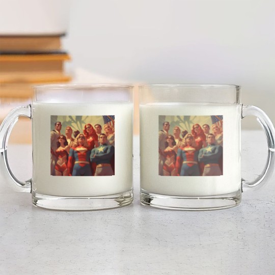 Discover justice society of America Glass Mugs