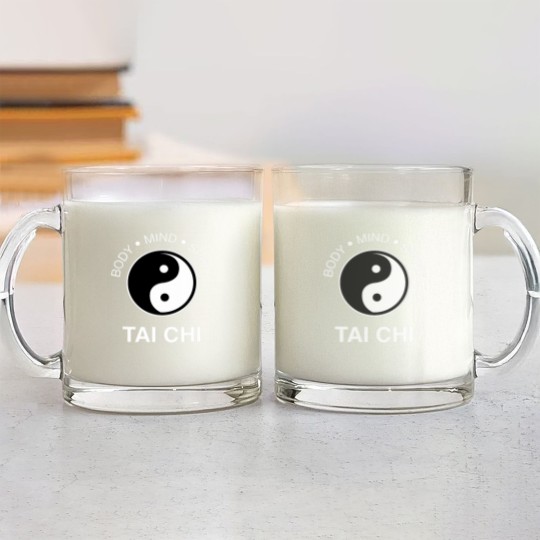 Discover The Art Tai Chi Body Mind Spirit Yin Yang Glass Mugs Glass Mugs