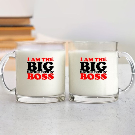 Discover im the boss Glass Mugs
