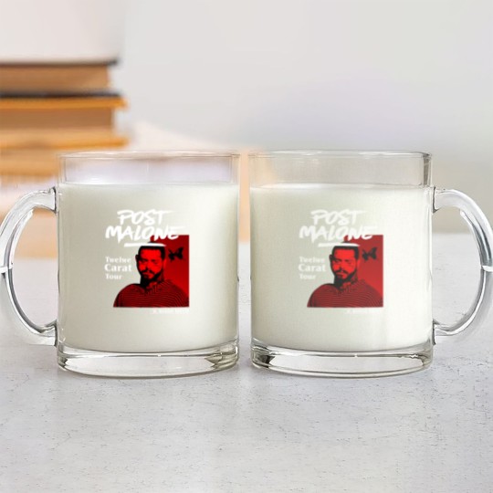 Discover Post Malone Vintage Graphic Glass Mugs, Post Malone Glass Mugs, Post Malone Merch, Post Malone Graphic Glass Mugs