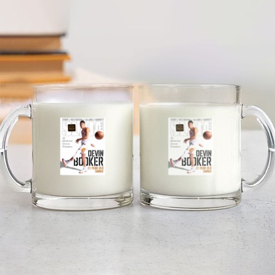 Discover Devin Booker SLAM Poster Glass Mugs, Devin Booker Magazine Glass Mugs