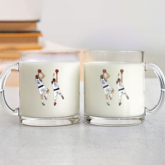Discover Luka Doncic x Dirk Nowitzki Glass Mugs