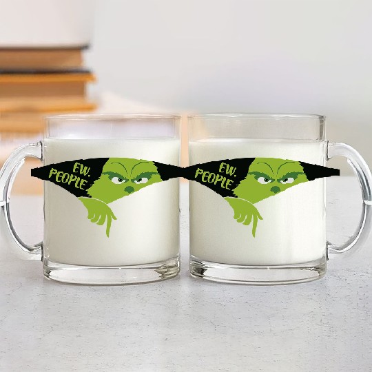 Discover Ew People Glass Mugs, funny character Smiling Face Glass Mugs, Christmas Glass Mugs Gift For Family Xmas, Christmas funny character Glass Mugs, funny character Glass Mugs