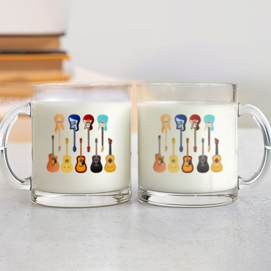Discover Guitar T- Glass Mugs Many guitars T- Glass Mugs Glass Mugs