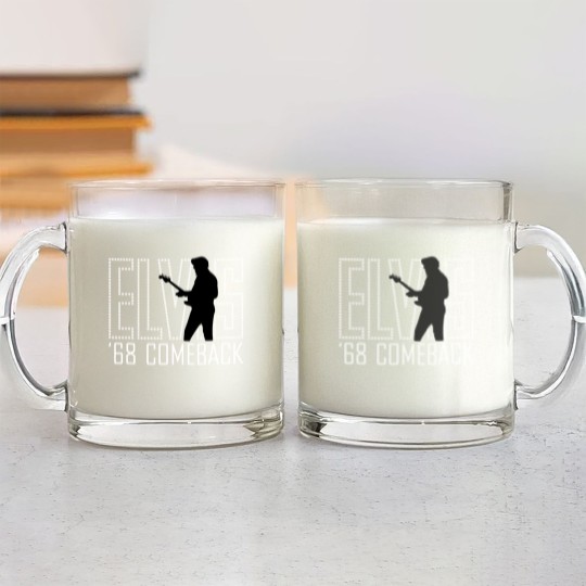 Discover Elvis Presley  68 Comeback Red Sign Glass Mugs