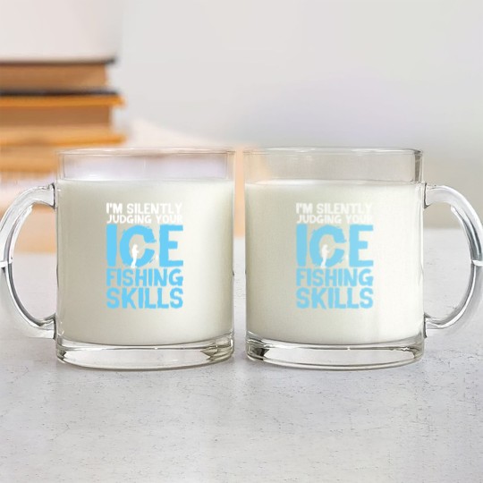 Discover Ice Fishing - Ice Fishing Gift - Glass Mugs