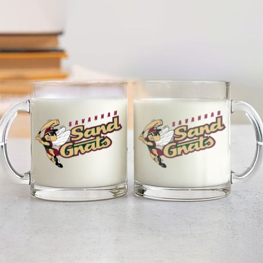 Discover Savannah Sand Gnats vintage defunct baseball team emblem Glass Mugs
