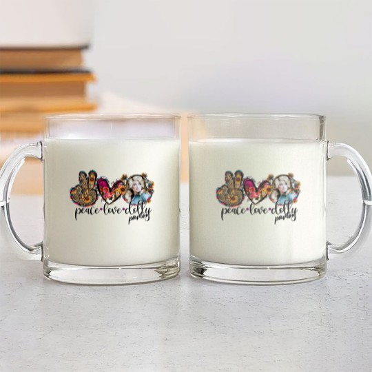 Discover Love Peace & Dolly Parton Unisex Jersey Short Sleeve Glass Mugs