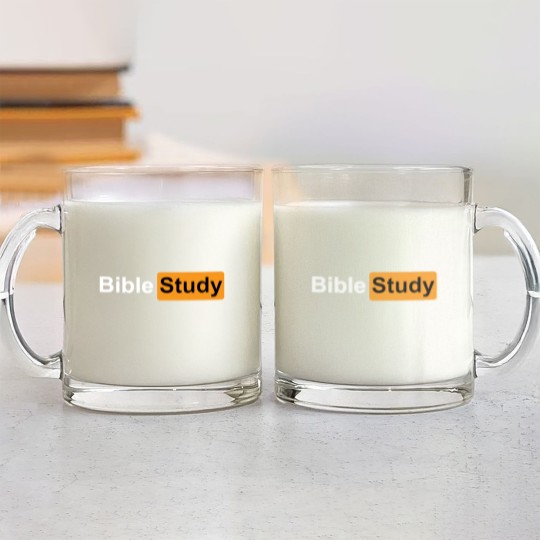 Discover Bible Study Hub Logo Funny Sarcastic Adult Humor Glass Mugs