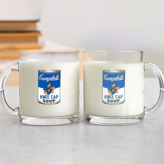 Discover Campbell's Kneecap Soup Graphic Glass Mugs, Dan Campbell's Kneecap Soup Graphic