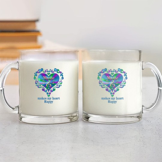 Discover Music Makes My Heart Happy Glass Mugs