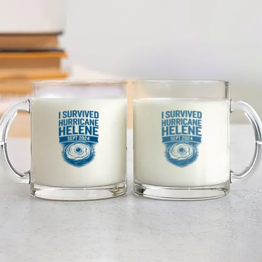 Discover I Survived Hurricane Helene Glass Mugs