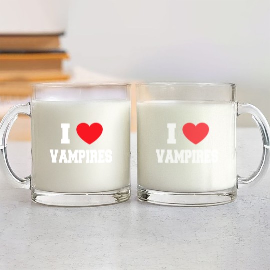 Discover I Love Vampires Glass Mugs