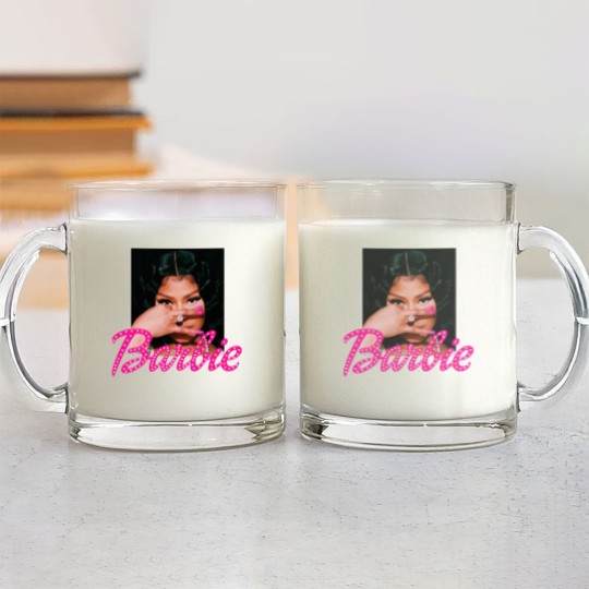Discover Nicki Minaj Barbi Girl Glass Mugs| Queen of Rap Glass Mugs