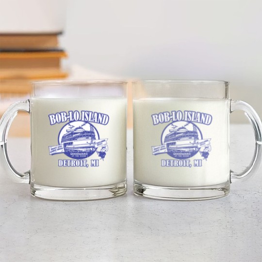 Discover Boblo Island, Detroit MI (vintage distressed look) - Detroit - Glass Mugs