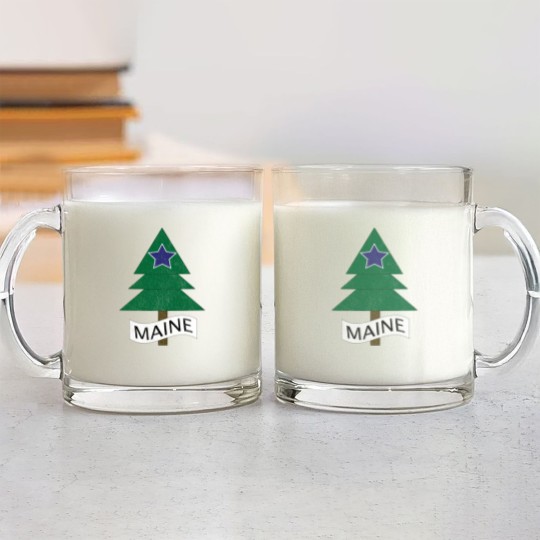 Discover 1901 Maine State Flag Remix Distressed Vintage - Maine - Glass Mugs