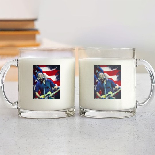 Discover Bruce Springsteen Graphic Glass Mugs  Bruce Springsteen Glass Mugs Tour 2024 Glass Mugs