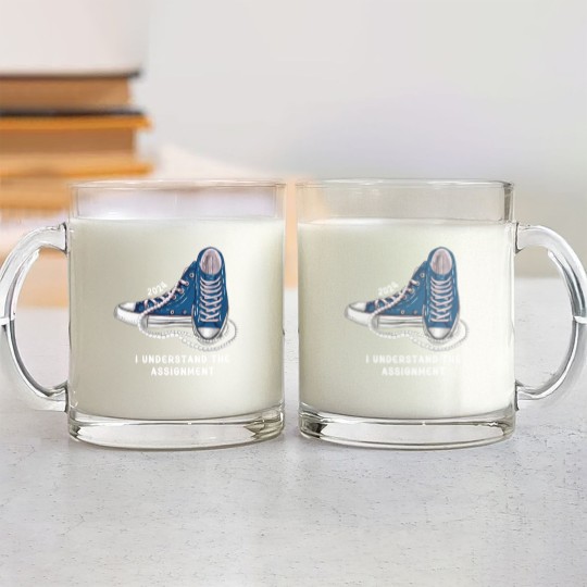 Discover I Understand The Assignment Vote Blue rally Glass Mugs, Kamala Harris Sneakers and Pearls