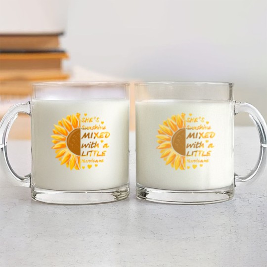 Discover She's Sunshine Mixed With A Littles Hurricane Sunflower Glass Mugs