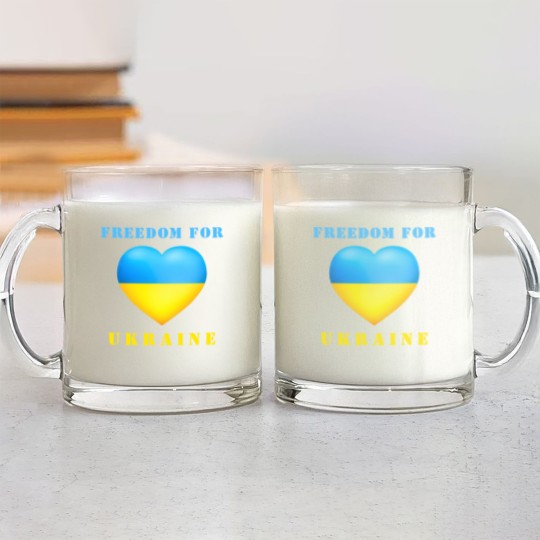 Discover Freedom For Ukraine Support  - Ukraine Flag Glass Mugs