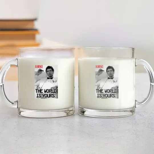 Discover Scarface The World Is Yours Glass Mugs, Al Pacino Glass Mugs