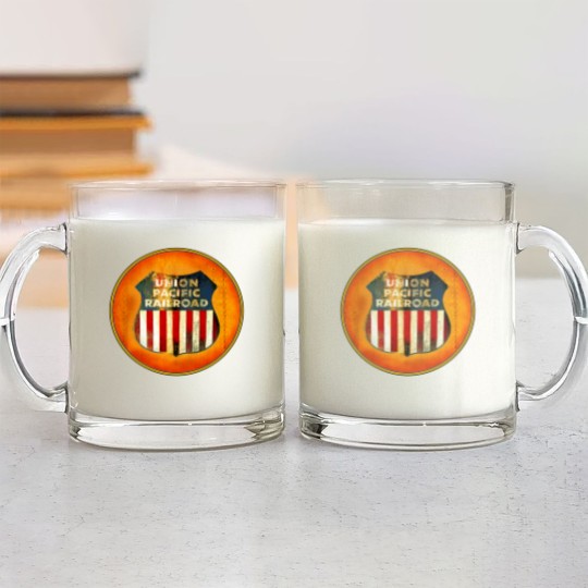 Discover Union Pacific Railroad - Badge - Railroad - Glass Mugs