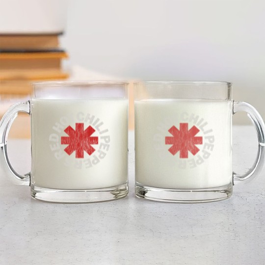 Discover Red Hot Chili Peppers Distressed Logo Rock Glass Mugs Glass Mugs