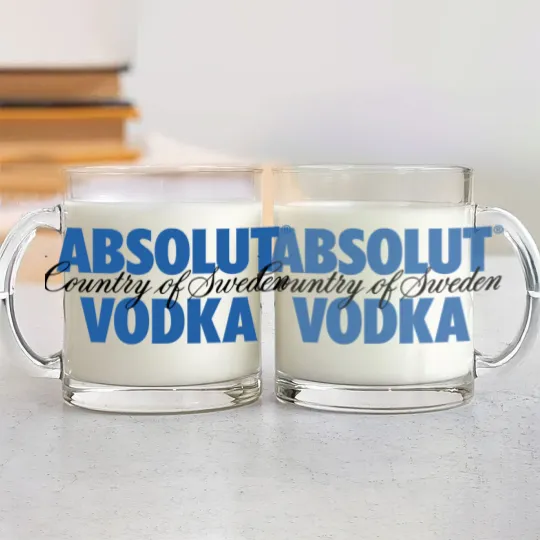 Discover Absolut Vodka Logo Glass Mugs