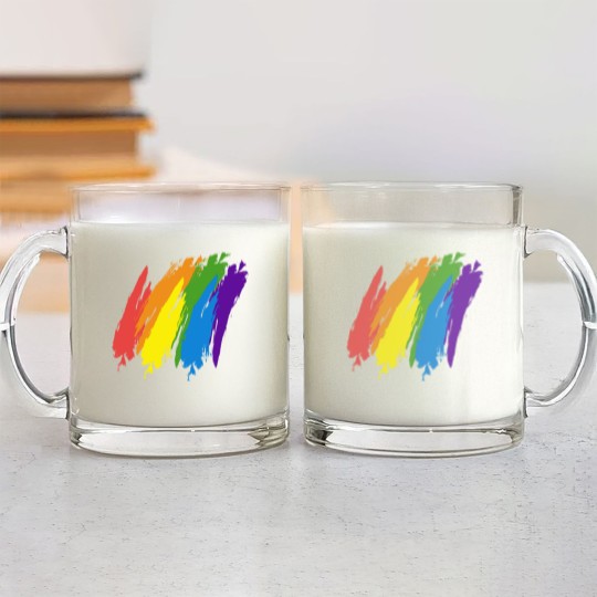 Discover Abstract colorful rainbow LGBTQ Glass Mugs