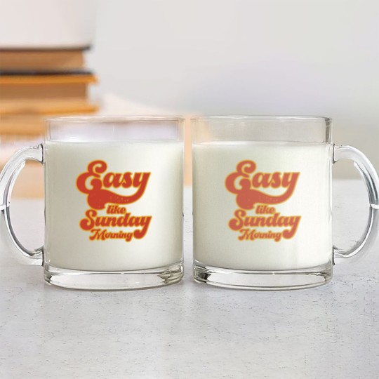 Discover Easy Like Sunday Morning Unisex Glass Mugs, Inspired by Lionel Richie
