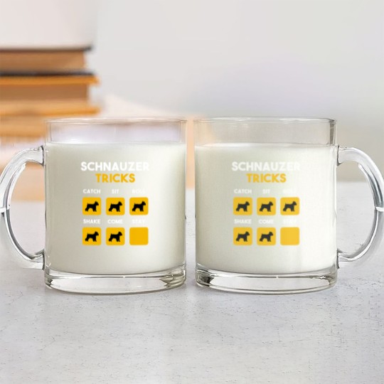 Discover Stubborn Schnauzer Tricks Funny Gift for Shnauzer Glass Mugs