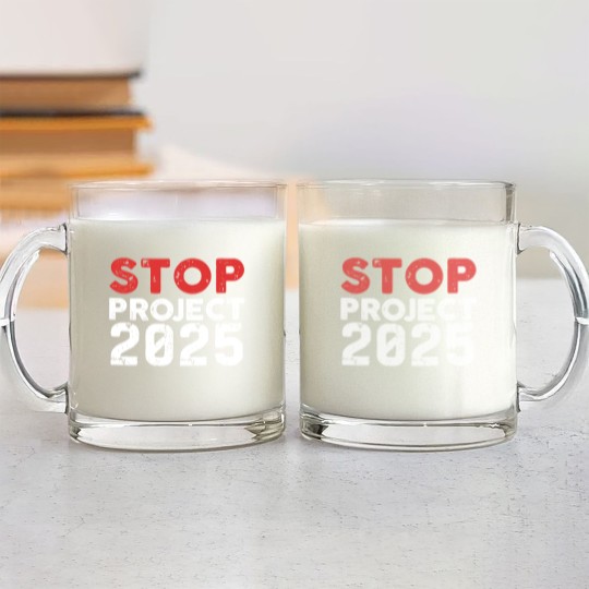 Discover Stop Project 2025 Glass Mugs, Vote Glass Mugs, Anti Trump Glass Mugs, Liberal Glass Mugs